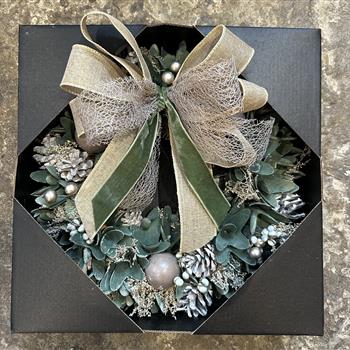 Dried wreath pale greens