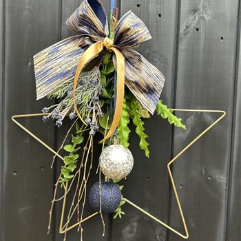 Metal hanging star navy 