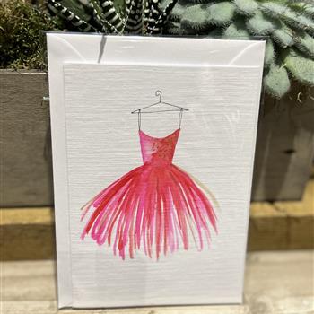 Cerise hand painted tutu card blank